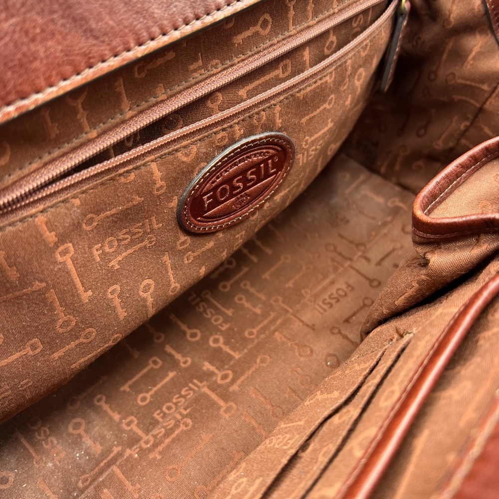 New‎ Fossil Vintage Reissue Large Woven Straw Leather Trim Handbag, $198 - Picture 8 of 15